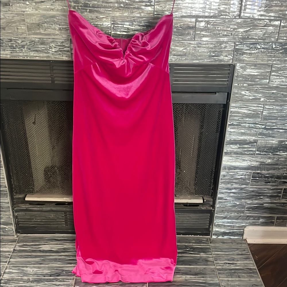 Elegant Pink Satin Dress